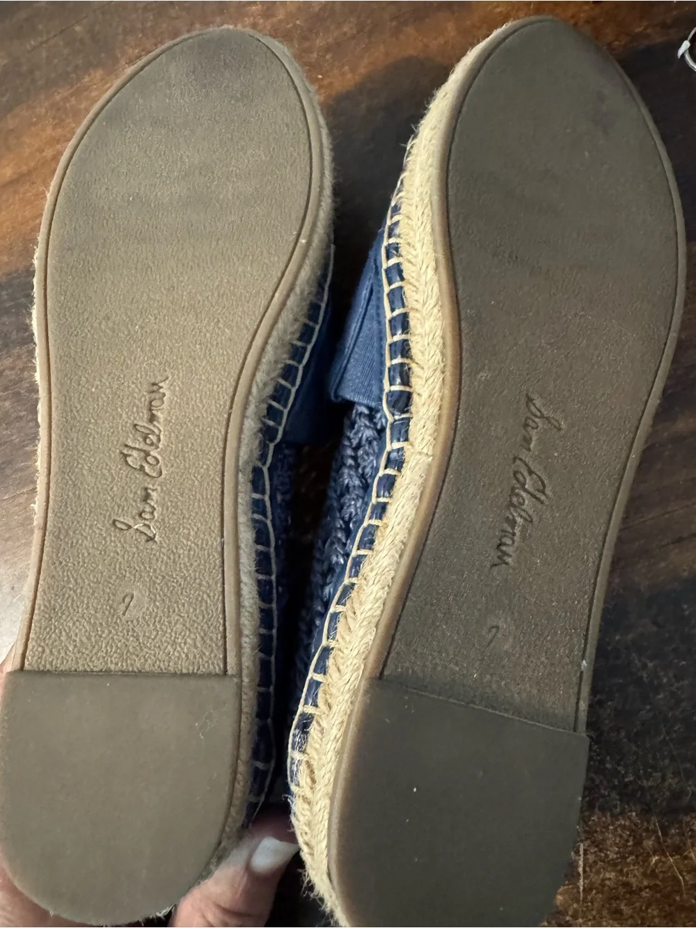 Sam Edelman Khiara Emblem Embellished Espadrille Flats in Hudson Blue Size 9